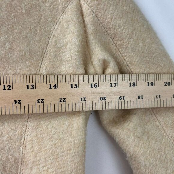 Vintage Guess Women's S Peacoat Cream Wool Blend Double Breasted Fit Flare Coat - Picture 4 of 16